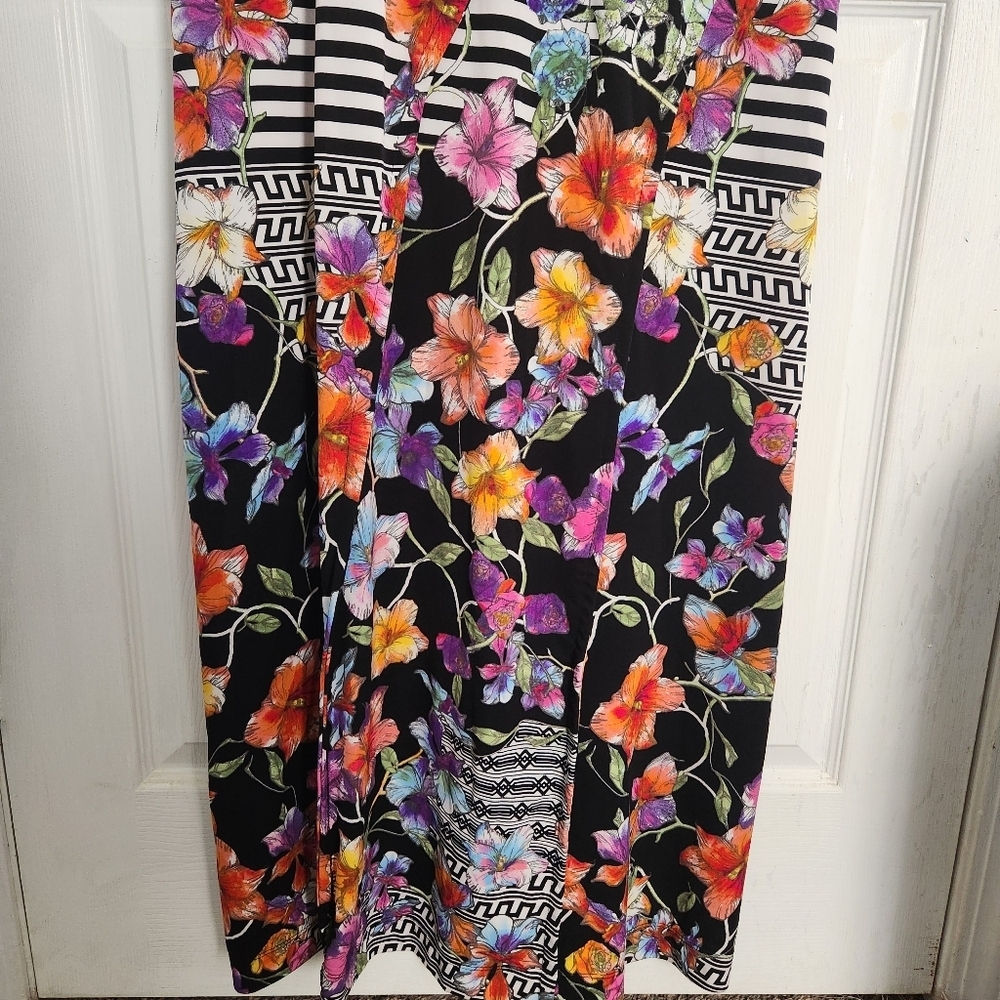 Trulli rouched whimsical floral patchwork maxi dress stretch artsy fairy large - Picture 5 of 8